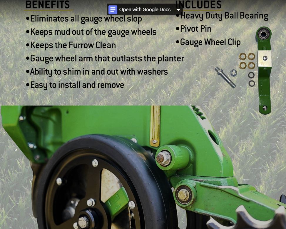 John Deere Gauge Wheel Arm w/ Bearing-Row